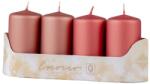  Lumânări cilindrice Emocio Advent mix bordo/bronz 4 buc 4x7.5 cm
