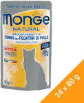 Monge Natural Pouch Kitten Alutasakos Macskaeledel (Tonhal és Máj) - 24x80 g