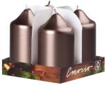  Lumânare cilindrică Emocio Advent maro metalică 4 buc 5x9 cm