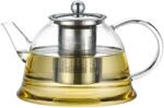 Kamille teáskanna, 1500 ml, rozsdamentes acél és hőálló üveg, 14 cm magas (0784L)