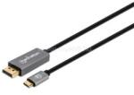 Manhattan Kábel - USB-C to DisplayPort 1.4 kábel (aranyozott, 4K@120Hz, 2m, Fekete) (MANHATTAN_354844) (MANHATTAN_354844)