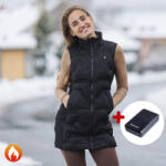 inSPORTline Női fűthető mellény inSPORTline WARMelong 10 000 mAh power bankkal fekete XS
