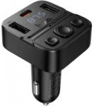 hoco. Bluetooth FM adó és autós töltő Hoco E87, 2 x USB-A - 1 x USB-C, fekete