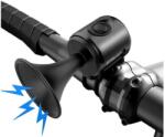 Spyral elektromos kerékpár duda, USB-ről tölthető, 120 dB, fekete színű