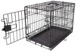 Amazon Basics összecsukható fém drótháló kutyaketrecz egyszeres ajtóval, tálcával, fekete, 56 x 33 x 41 cm