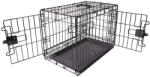 Amazon Basics összecsukható fém kutyakennel dupla ajtóval és tálcával, 61 x 46 x 51 cm, fekete