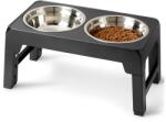 Amazon Basics Emelt Kutyatál Állvány, Állítható Magasságú Rozsdamentes Acél Tálak, Csúszásmentes, 44 x 24 x 30, 5 cm, Fekete