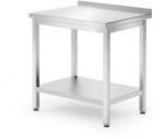 HENDI Kitchen Line rozsdamentes acél munkaasztal, falhoz állítható, polccal, csavarozott, 800 × 600 mm (817261)
