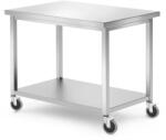 HENDI Kitchen Line rozsdamentes acél munkaasztal, mobil, polccal, csavarozott, 1000 × 700 mm (815786)