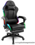 Spirit Of Gamer szék - SIRIUS (RGB, állítható dőlés/magasság; kihajtható lábtartó; max. 120kg-ig, fekete) (SOG-GCSRG) - pixelcomputer
