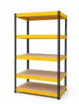  Salgó polc 250x180x60 cm PROFI lakkozott 5-polc, teherbírás 2000 kg - FEKETE-SÁRGA