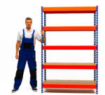  PROFI SALGÓ POLC 216x160x80 cm lakkozott 5-polc, teherbírás 2000 kg - KÉK-NARANCS