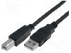 VCOM Cablu USB A mufa, USB B mufa, USB 2.0, lungime 1.8m, negru, VCOM - CU201-B-018-PB