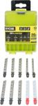RYOBI Set 10 buc pânze pentru fierăstrău pendular pentru lemn, metal și țevi Ryobi RAK10JSBWM