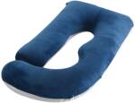 Flippy Perna pentru Gravide, Flippy, Perna de Sarcina, Detasabila si Lavabila, Ergonomica Tip J, Captuseala din Poliester, 155 x 75 x 60 cm, Bleumarin/Gri deschis (165307)