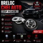 Paradox Since 1992 Breloc chei auto tip roata rotativa cu anvelopa si logo auto metalic (4-54-kia)