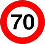 Paradox Since 1992 Sticker limita de viteza 70 km h 14x14 cm auto (ABT-026)