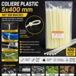 Paradox Since 1992 Coliere plastic albe 5x400 mm set 100 buc pentru cabluri (1090)
