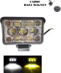 Paradox Since 1992 Proiector LED 80W 24 LED cu Lupa si 2 Faze Alb Galben 10-30V cu Suport Magnetic Cadou (AD515)