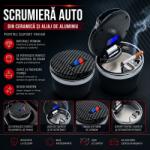 Paradox Since 1992 Scrumiera auto premium din ceramica cu design carbon (AD009) Scrumiera