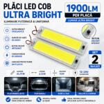 Paradox Since 1992 Set 2 placi LED COB 12V iluminare plafoniera auto 24.7 cm (AD928)