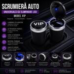 Paradox Since 1992 Scrumiera auto cu iluminare LED universala cu capac pentru masina (AD012N) Scrumiera
