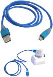 Paradox Since 1992 Cablu alimentare date USB Samsung cu LED mufa luminoasa incarcare transfer date (19-4-Albastru)