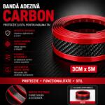 Paradox Since 1992 Ornament protectie banda adeziva carbon pentru usa prag bara 3cm x 5m (20-165-rosu)