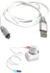 Paradox Since 1992 Cablu alimentare date USB Samsung cu LED mufa luminoasa incarcare transfer date (19-4-Alb)