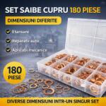 Paradox Since 1992 Set saibe cupru 180 piese dimensiuni diferite pentru etansare si reparatii (20-154)
