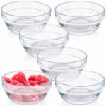  Set 6 sosiere din sticla transparenta 80 ml 9x3.8 cm boluri mici pentru aperitive si sosuri