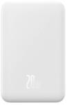 Baseus EnerFill FM41 Magnetic vezeték nélküli gyorstöltő powerbank 20000 mAh, 20W, fehér + 60W USB Type-C, 30cm kábel (E0027U01) - bstrade