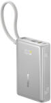 Baseus PicoGo gyorstöltő powerbank 10000 mAh, 45W, beépített USB Type-C kábel, ezüst (P10076803853-00) - bstrade