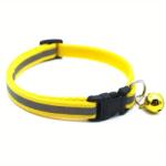  Zgarda reflectorizanta pentru pisica sau caine, cu clopotel, reglabila - Galben (OEM)