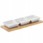 Cook Line Tálaló készlet 3 négyzet alakú kerámia tál + bambusz tálca (MUT7231)