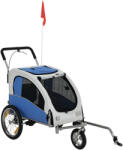 PawHut Remorcă 2-în-1 pentru bicicletă & cărucior pliabil pentru câini mici & medii până la 20 kg, gri deschis | Aosom Romania (D00-051V01LG)