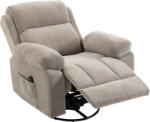 HOMCOM Fotoliu relax Fotoliu TV Fotoliu de masaj rotativ 360° cu încălzire, masaj, aspect chenille, bej | Aosom Romania (700-210V90BG)