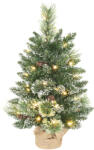 HOMCOM Pom de Crăciun Miniatural Pre-luminat 60 cm, Pom de Crăciun cu Zăpadă | Aosom Romania (83C-141V00GN)