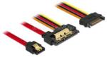 Delock SATA-kábel, 6 Gb/s, 7 tus csatlakozóhüvely + 15 tus SATA-csatlakozódugó > 22 tus SATA-csatlakozó (DL85228) (DL85228)