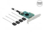 Delock 89051 4xSATA 6Gb/s RAID/HyperDuo low profile PCI Express kártya (DL89051) (DL89051)