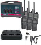 Albrecht Tectalk Worker 3 PMR446 Walkie Talkie Készlet 10 km hatótávval (6 db) - Fekete (ALA-512-999)