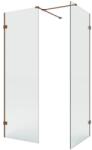 NEW TRENDY Eventa Copper Brushed cabină de duș walk-in 120x80 cm dreptunghiular cupru periat/sticlă transparentă EXK-8196 (EXK8196)