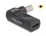 Delock Laptop töltőkábel adapter USB Type-C anya - 5, 5 x 2, 5 mm apa 90° fokban hajlított (DL60011) (DL60011)