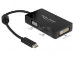 Delock Átalakító USB Type-C male to VGA / HDMI / DVI female, fekete (DL63925) (DL63925)