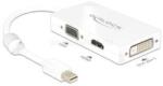 Delock 62630 passzív fehér adapter mini displayport apa > VGA / HDMI / DVI anya (DL62630) (DL62630)