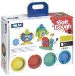 MILAN Set plastilină MILAN aluat moale de 4 culori + ustensile „Fețe amuzante