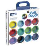 MILAN Plastilina MILAN Soft Dough de bază, culori neon, sclipici - set de 16 bucăți
