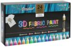 JUNIOR Vopsele textile 3D 30 ml / 24 culori + 3 pensule