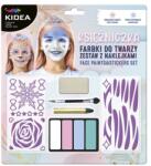 KIDEA Vopsele faciale PRINCESS - 4 culori + pensulă și autocolante (set)