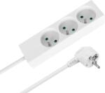 Rebel Prelungitor cu 3 prize, 2 m, tip francez, fără întrerupător (3x1, 5 mm) Rebel, alb (L-URZ3196-2-B)